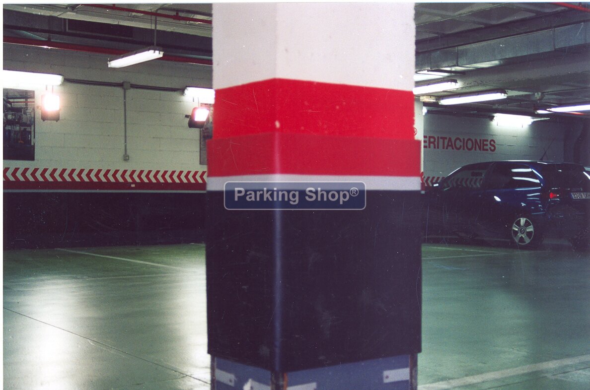 Protector de columnas para garaje tricolor - Protección contra