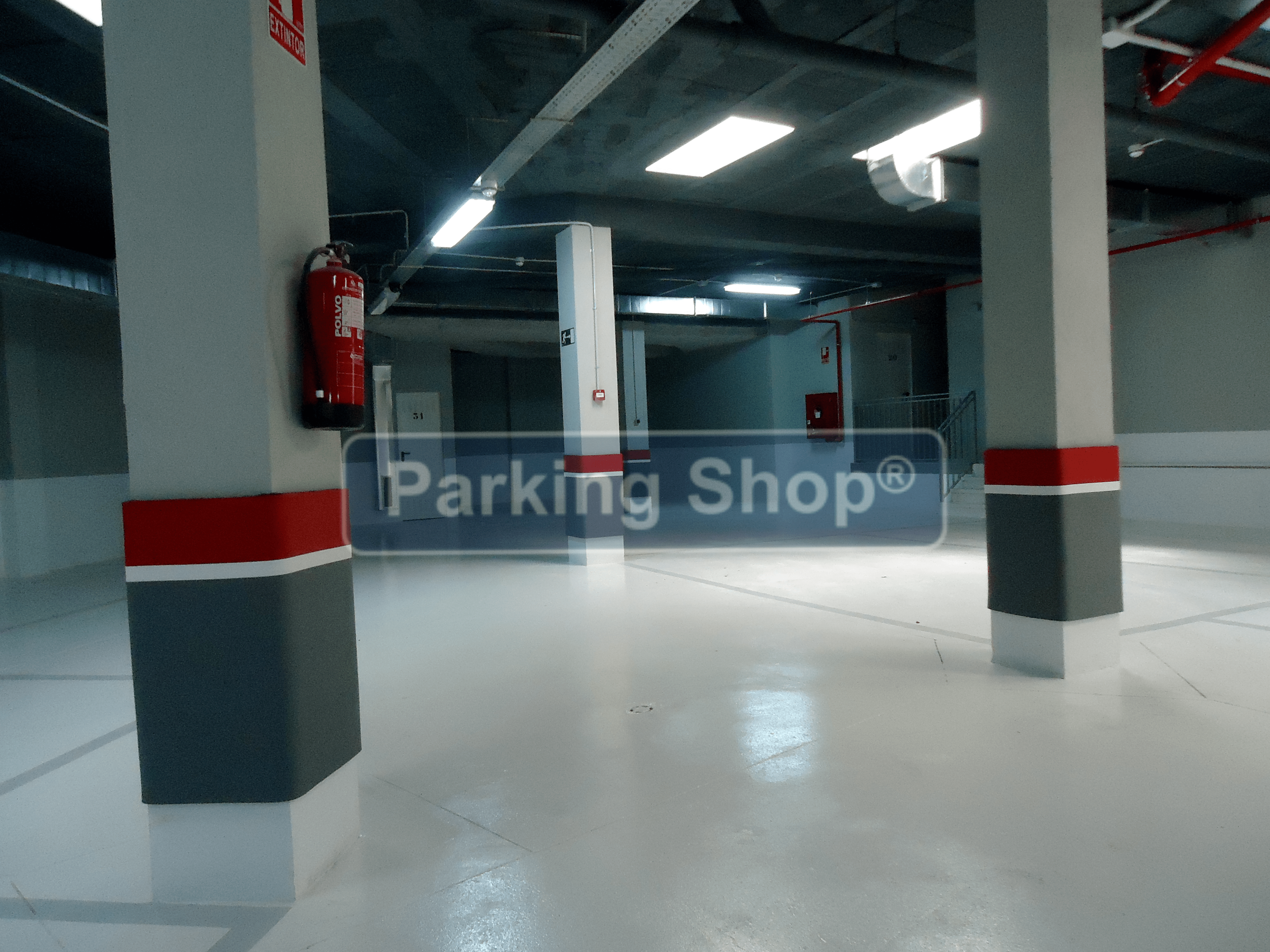 Parking FácilProtector de columnas para garaje tricolor